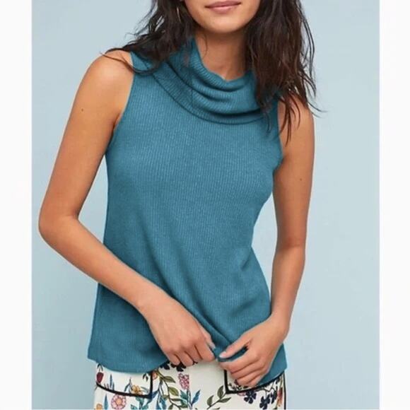 NWT ANTHROPOLOGIE Vanessa Virginia Cowl Neck Sleeveless Sweater Top Sz XS - Picture 1 of 6